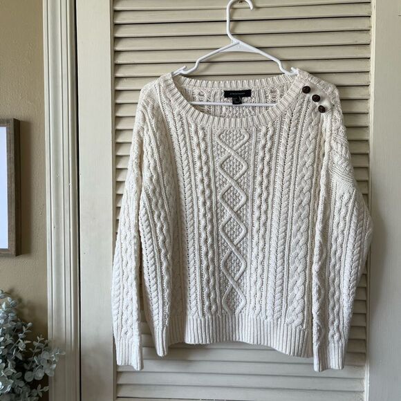 ATMOSPHERE || Womans Size 6 knit cream Sweater - Picture 1 of 5